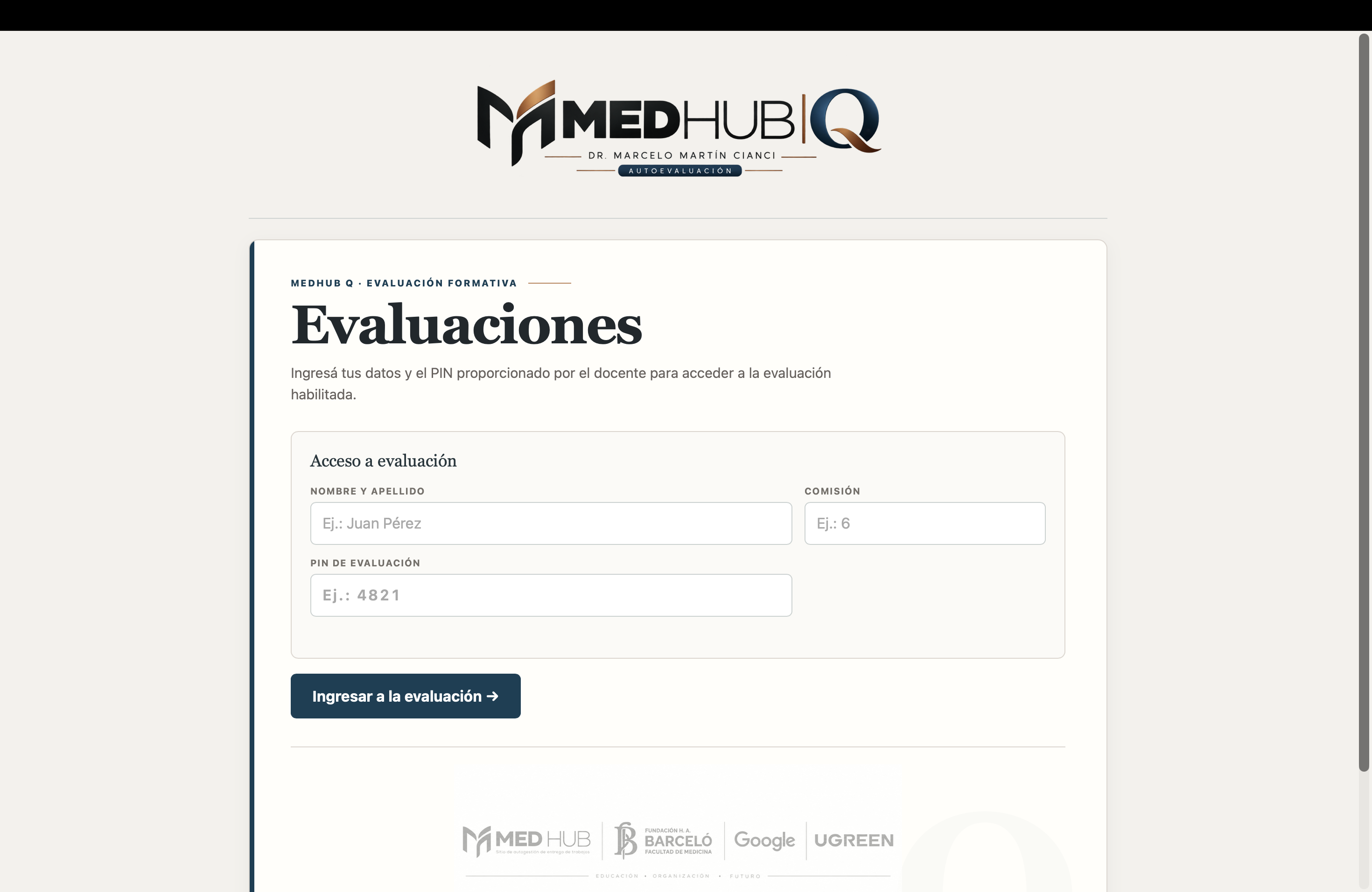 Acceso del alumno a MedHub Q